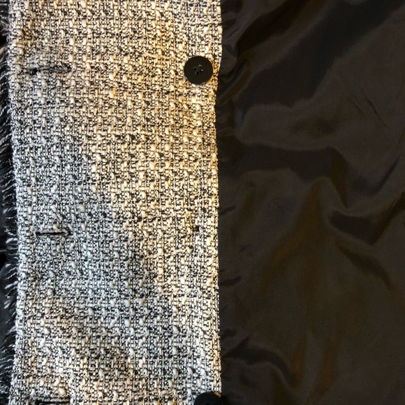 Leather & Tweed Coat Rachel Zoe Christopher Trench - Picture 7 of 8